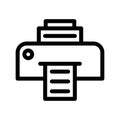 Printing press icon in trendy line style design. Vector graphic illustration. Print engine symbol for website, logo, app and Royalty Free Stock Photo