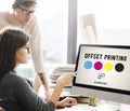 Printing Process Offset Ink Color Industry Media Concept Royalty Free Stock Photo