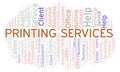 Printing Services word cloud. Royalty Free Stock Photo