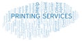 Printing Services word cloud. Royalty Free Stock Photo
