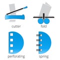 Printing shop services blue icons set. Part 7 Royalty Free Stock Photo