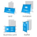 Printing shop services blue icons set. Part 2 Royalty Free Stock Photo