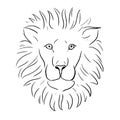 Printone line draw beautiful lion line vector illustration