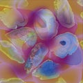 Printpattern of scanned slices of natural agate minerals on a rainbow background