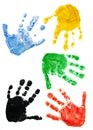 Prints of hands of the child Royalty Free Stock Photo