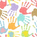 Prints of hands, seamless pattern,vector