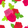 PrintSeamless pattern with roses silhouette. Vector pattern for cushion and pillow, bandanna, kerchief or shawl fabric print. Royalty Free Stock Photo