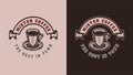 PrintSet of vintage retro coffee emblem, logo, badge, label. mark, poster or print. Monochrome Graphic Art. Vector Illustration