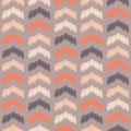 PrintVector colorful ikat arrows repeat seamless pattern. Purple and orange colors.