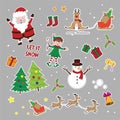 Printvector merry christmas icon set