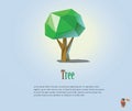 PrintVector polygonal illustration of green tree, modern low poly ecologic icon