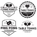 Printvector set of ping pong logos, emblems and design elements. table tennis logotype templates and badges