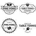 Printvector set of ping pong logos, emblems and design elements. table tennis logotype templates and badges