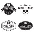 Printvector set of ping pong logos, emblems and design elements. table tennis logotype templates and badges