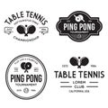 Printvector set of ping pong logos, emblems and design elements. table tennis logotype templates and badges