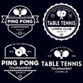 Printvector set of ping pong logos, emblems and design elements. table tennis logotype templates and badges