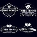 Printvector set of ping pong logos, emblems and design elements. table tennis logotype templates and badges