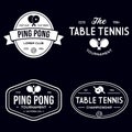 Printvector set of ping pong logos, emblems and design elements. table tennis logotype templates and badges