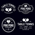 Printvector set of ping pong logos, emblems and design elements. table tennis logotype templates and badges