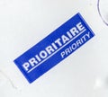 Prioritaire priority mail label Royalty Free Stock Photo