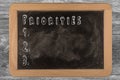 Priorities - chalkboard with 3D outlined text - on wood