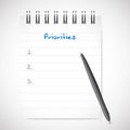 priorities notepad list illustration design