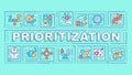 Prioritization turquoise word concept