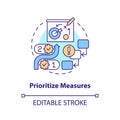 Prioritize measures concept icon Royalty Free Stock Photo