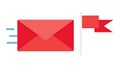 Prioritized Mail or Urgent Message Flagged, vector design Generative AI Royalty Free Stock Photo