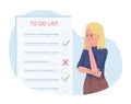 Prioritizing tasks in list flat concept vector illustration Royalty Free Stock Photo