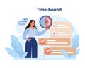 Prioritizing time-bound objectives. Flat vector illustration