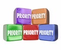 Priority Blocks Cubes Boxes Most Important Urgent Jobs Tasks Con