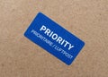 Priority mail label - luftpost means airmail Royalty Free Stock Photo