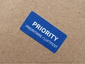 Priority mail label - luftpost means airmail Royalty Free Stock Photo