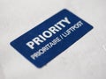Priority mail label Royalty Free Stock Photo