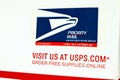 PRIORITY MAIL Mailing Box by USPS United States Postal Service Royalty Free Stock Photo