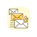 Priority mail yellow RGB color icon Royalty Free Stock Photo