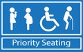 Priority seat Royalty Free Stock Photo