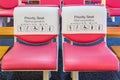 Priority seat for special person Royalty Free Stock Photo