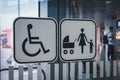 Priority seat symbol for disabled and family on airport Royalty Free Stock Photo