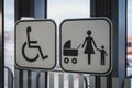 Priority seat symbol for disabled and family on airport Royalty Free Stock Photo