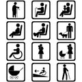 Priority seating area signs Royalty Free Stock Photo