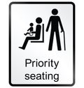 Priority seating Information Sign Royalty Free Stock Photo