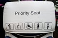 Priority seats in airport. Royalty Free Stock Photo