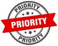 priority stamp. priority label on transparent background. round sign