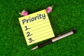 Priority in note Royalty Free Stock Photo