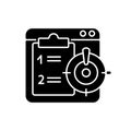 Priority task black glyph icon