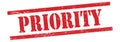 PRIORITY text on red grungy lines stamp