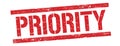 PRIORITY text on red vintage lines stamp