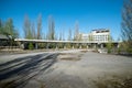 Pripyat, Chernobyl / Ukraine - April 28 2008: Abandoned city Pripyat, Hotel Woodland UKR Chornobyl Exclusion Zone